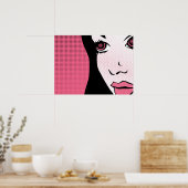 Moderne Pop-Art-Comicdarstellung des Gesichts eine Poster (Küche)