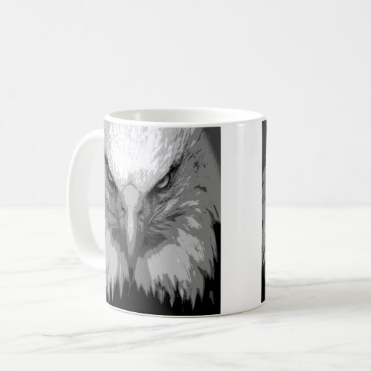 Moderne Pop Art Eagle Kopf Template Tiere Kaffeetasse (Vorderseite Links)