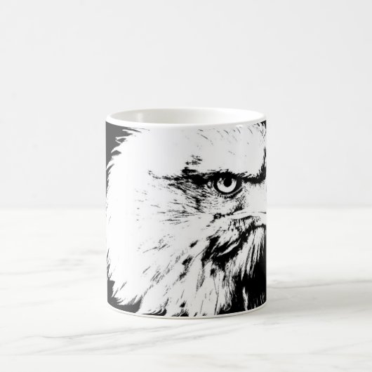 Moderne Pop Art Eagle Kopfvorlage Ihren Text hinzu Kaffeetasse (Mittel)