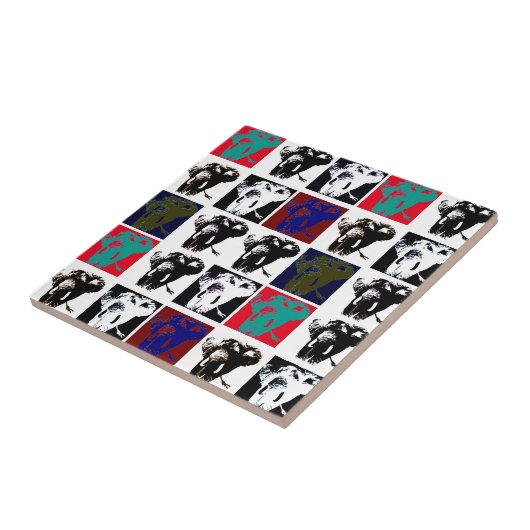 Moderne Pop Art Elephants Keramik Tile Fliese (Seite)