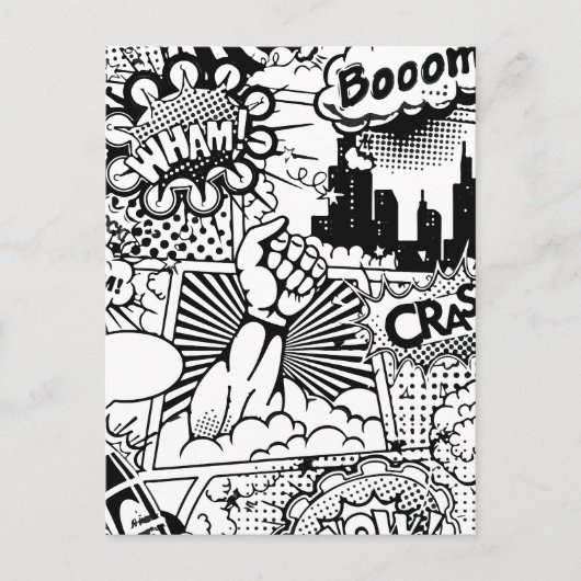 Moderne Pop Art Feiertagspostkarte (Vorderseite)