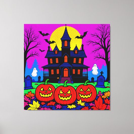 Moderne Pop-Art-Halloween Leinwanddruck (Vorderseite)