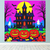 Moderne Pop-Art-Halloween Leinwanddruck (Insitu (Holzboden))