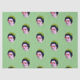Moderne Pop Art Queen in Union Jack Brillen Gewebe Seidenpapier