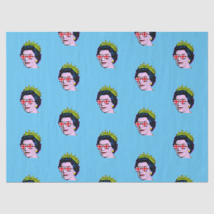 Moderne Pop Art Queen in Union Jack Brillen Gewebe Seidenpapier