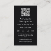 Moderne Pop-Art Retro Farbige Haare Makeup QR-Code Visitenkarte (Rückseite)