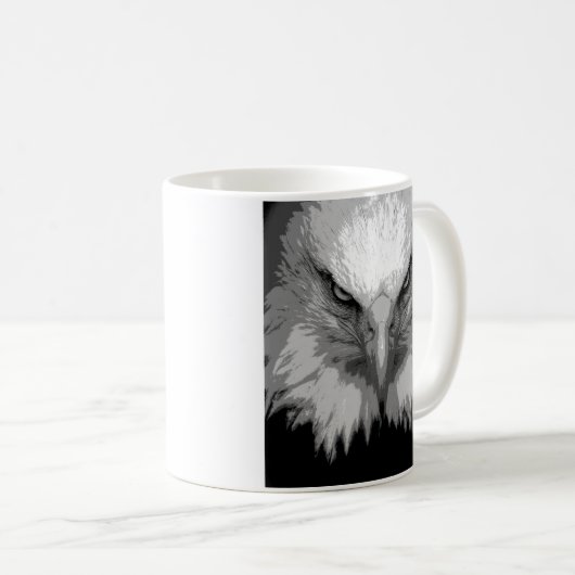 Moderne Pop Art Template Animals Eagle Head Kaffeetasse (VorderseiteRechts)