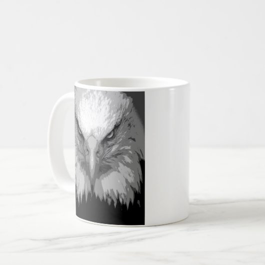 Moderne Pop Art Template Animals Eagle Head Kaffeetasse (Vorderseite Links)