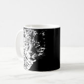 Moderne Pop Art Template Tiere Leopardengesicht Kaffeetasse (Vorderseite Links)
