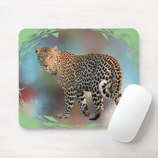 Moderne Pop Art Template Trendy Leopard Mousepad (Mit Mouse)