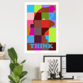 Moderne Pop Art THINK Poster (Heimbüro)