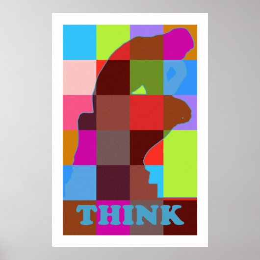 Moderne Pop Art THINK Poster (Vorne)