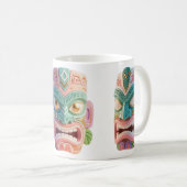 Moderne Pop-Art-Tiki-Kopfmaske Kaffeetasse (VorderseiteRechts)