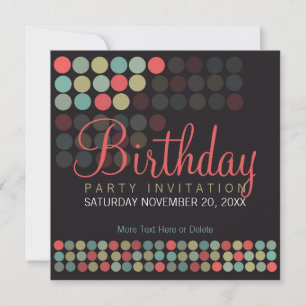 Moderne Pop-Dots-Party-Geburtstagseinladung Einladung