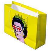 Moderne Pop Kunst HM Königin in Gewerkschaft Jack  Große Geschenktüte (Vorderseite Schrägansicht)