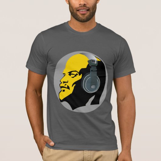 MODERNE POP KUNST LENIN MIT KOPFSTEINLAGE T-Shirt (Vorderseite)