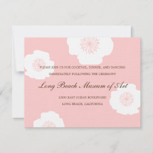 Moderne Poppies Hochzeitskarte - Rosa Einladung