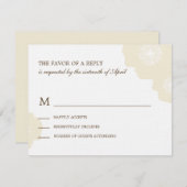 Moderne Poppies Wedding RSVP Card - Mandeln (Vorne/Hinten)