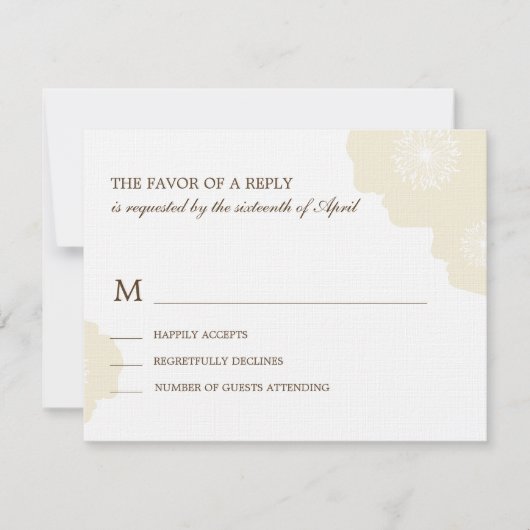 Moderne Poppies Wedding RSVP Card - Mandeln Karte (Vorderseite)