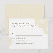 Moderne Poppies Wedding RSVP Card - Mandeln Karte (Vorne/Hinten)