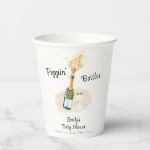 Moderne Poppin Flaschen Champagne Baby Dusche Pappbecher