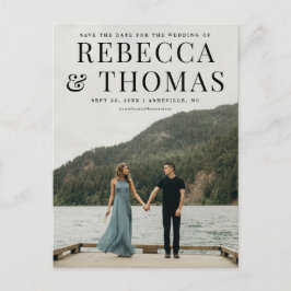 Moderne Portrait Foto Hochzeit speichern das Datum Ankündigungspostkarte