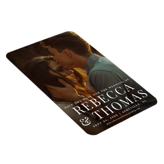 Moderne Portrait Foto Hochzeit speichern das Datum Magnet (Rechte Seite)