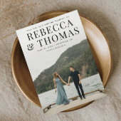 Moderne Portrait Foto Hochzeit speichern das Datum Magneteinladung