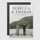 Moderne Portrait Foto Hochzeit speichern das Datum Magneteinladung (Vorne/Hinten)