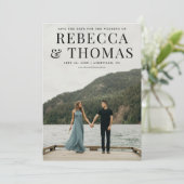 Moderne Portrait Foto Hochzeit speichern das Datum Save The Date (Stehend Vorderseite)