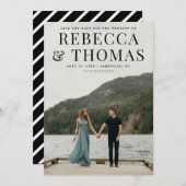 Moderne Portrait Foto Hochzeit speichern das Datum Save The Date (Vorne/Hinten)