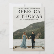 Moderne Portrait Foto Hochzeit speichern das Datum