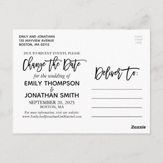 Moderne Porträtbilder verändern das Datum der Post Postkarte (Rückseite)