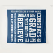 Moderne positive Ermutigung blauer Glückwunsch Gra Wandteppich (Vorderseite (Horizontal))