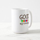 Moderne positive Handlettering-Tasse Kaffeetasse (VorderseiteRechts)