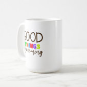 Moderne positive Handlettering-Tasse Kaffeetasse (Vorderseite Links)
