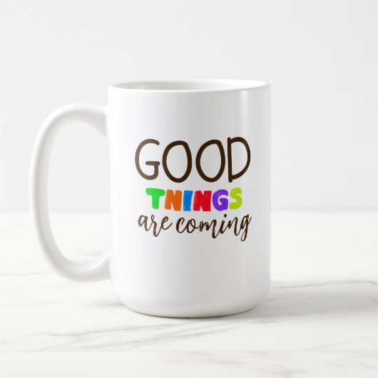 Moderne positive Handlettering-Tasse Kaffeetasse (Links)