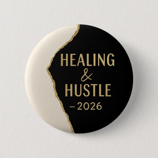 Moderne Positivitäts-Hustle und Heilung 2026 Button (Vorderseite)