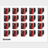 Moderne Postbox Red London Quadratischer Aufkleber (Blatt)