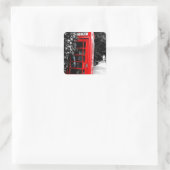 Moderne Postbox Red London Quadratischer Aufkleber (Tasche)