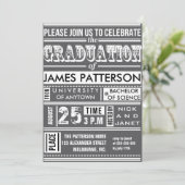 Moderne Poster-Abschlussfeier Einladung (Stehend Vorderseite)