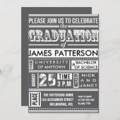Moderne Poster-Abschlussfeier Einladung (Vorne/Hinten)