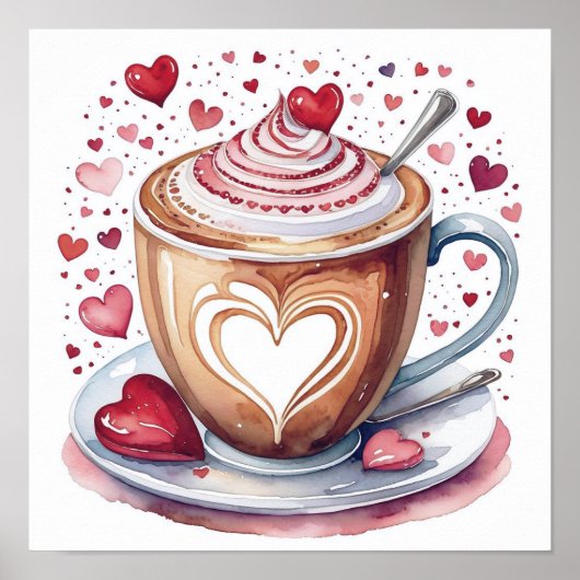 Moderne Poster Art drucken Kaffee (Vorne)
