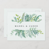 Moderne Postkarte des Laubs Save the Date (Vorne/Hinten)