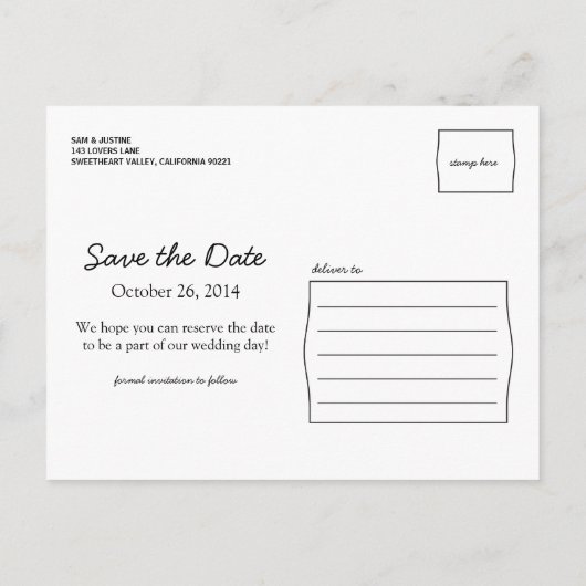 Moderne Postkarte Foto (Rückseite)