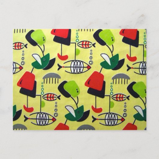 Moderne Postkarte für Atomfische aus dem Mittelalt (Vorderseite)