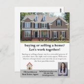 Moderne Postkarte für Real Anwesen Agent (Vorne/Hinten)