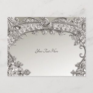 Moderne Postkarte mit silberner Ornamentik