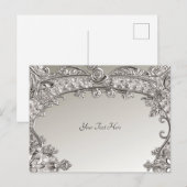 Moderne Postkarte mit silberner Ornamentik (Vorne/Hinten)