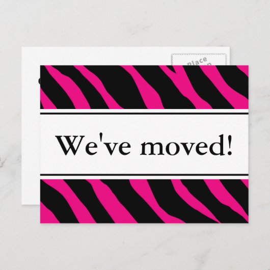 Moderne Postkarten | Rosa Zebrastreifen (Vorne/Hinten)